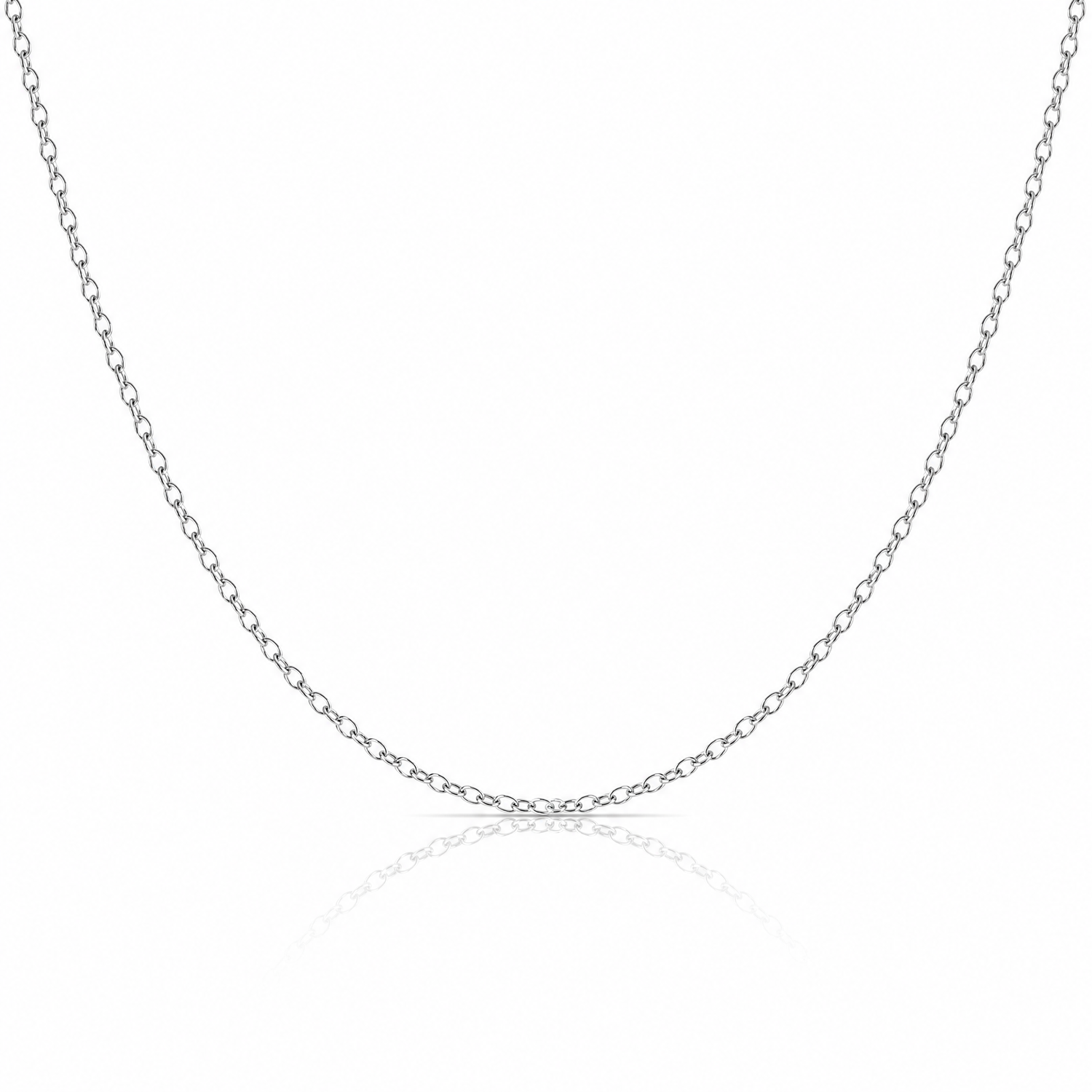 14k White Gold .4 mm Carded Cable Rope Chain - Lifestyle View