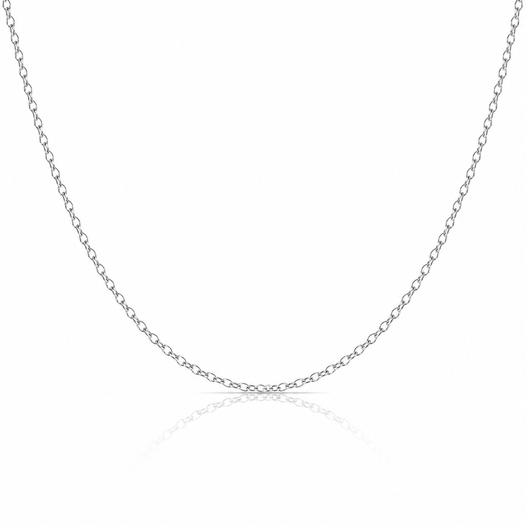 14k White Gold .4 mm Carded Cable Rope Chain - Lifestyle View