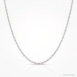 14k White Gold .4 mm Carded Cable Rope Chain - Lifestyle View