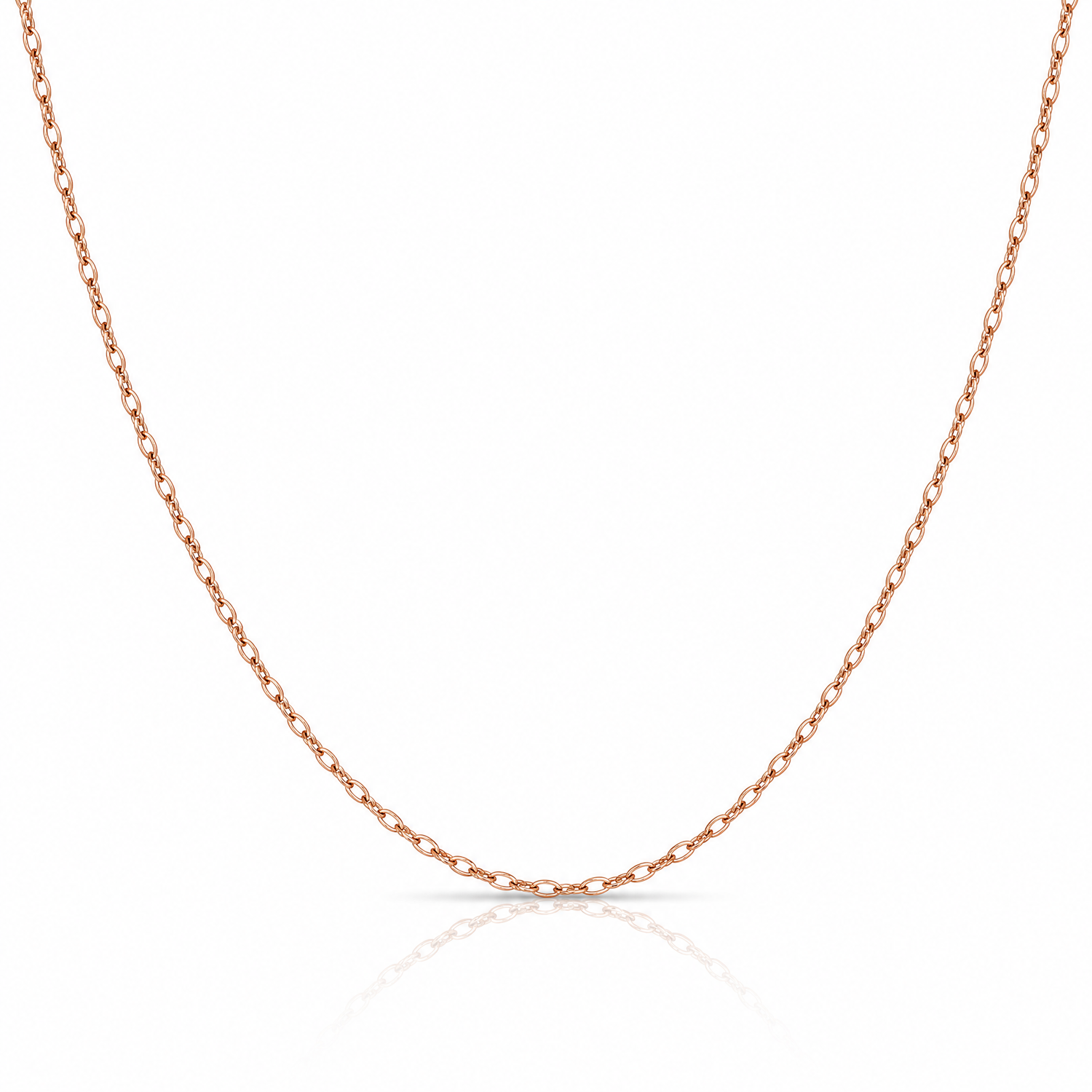 14k  Rose Gold .5 mm Carded Cable Rope Chain - Lifestyle View