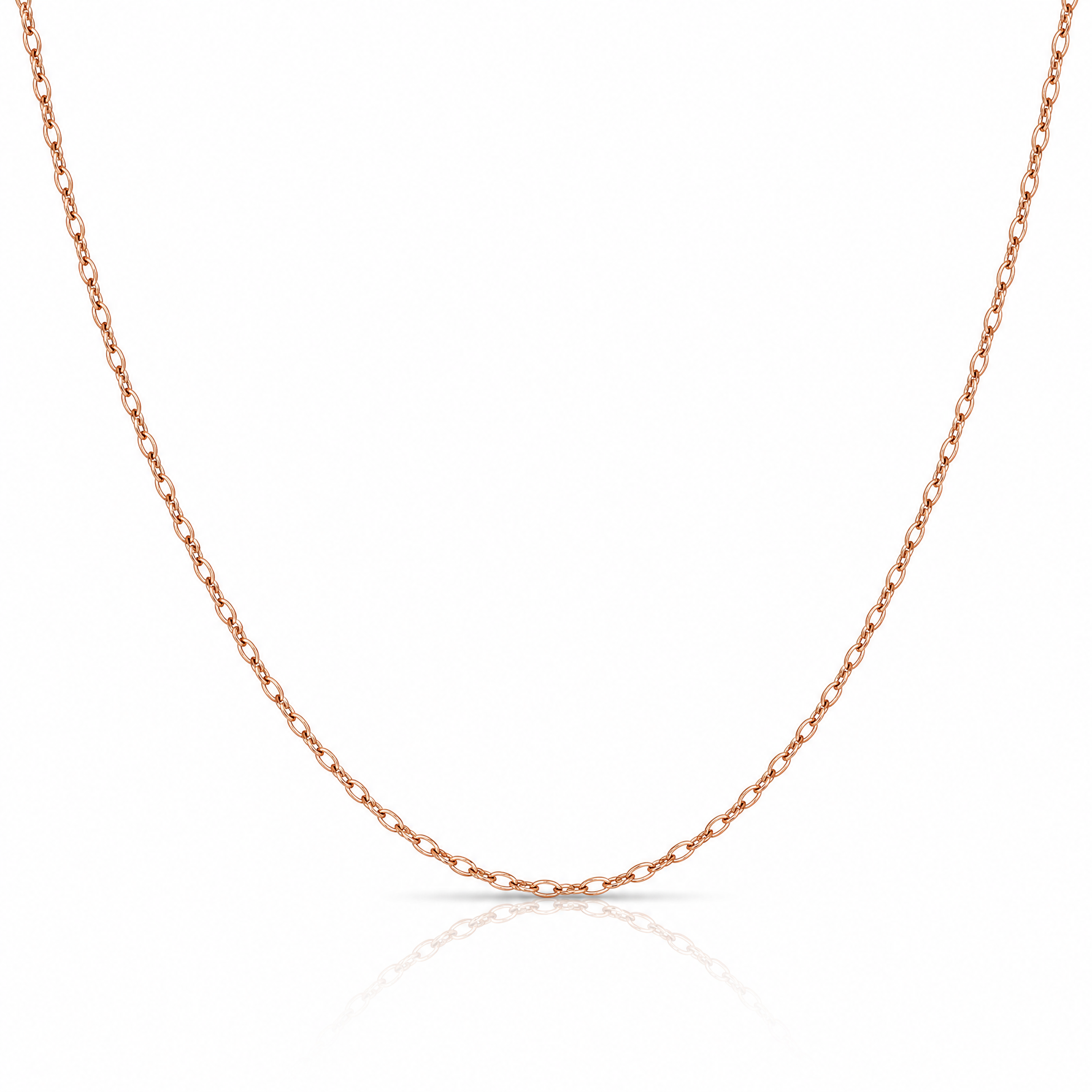 14k  Rose Gold .5 mm Carded Cable Rope Chain - Lifestyle View