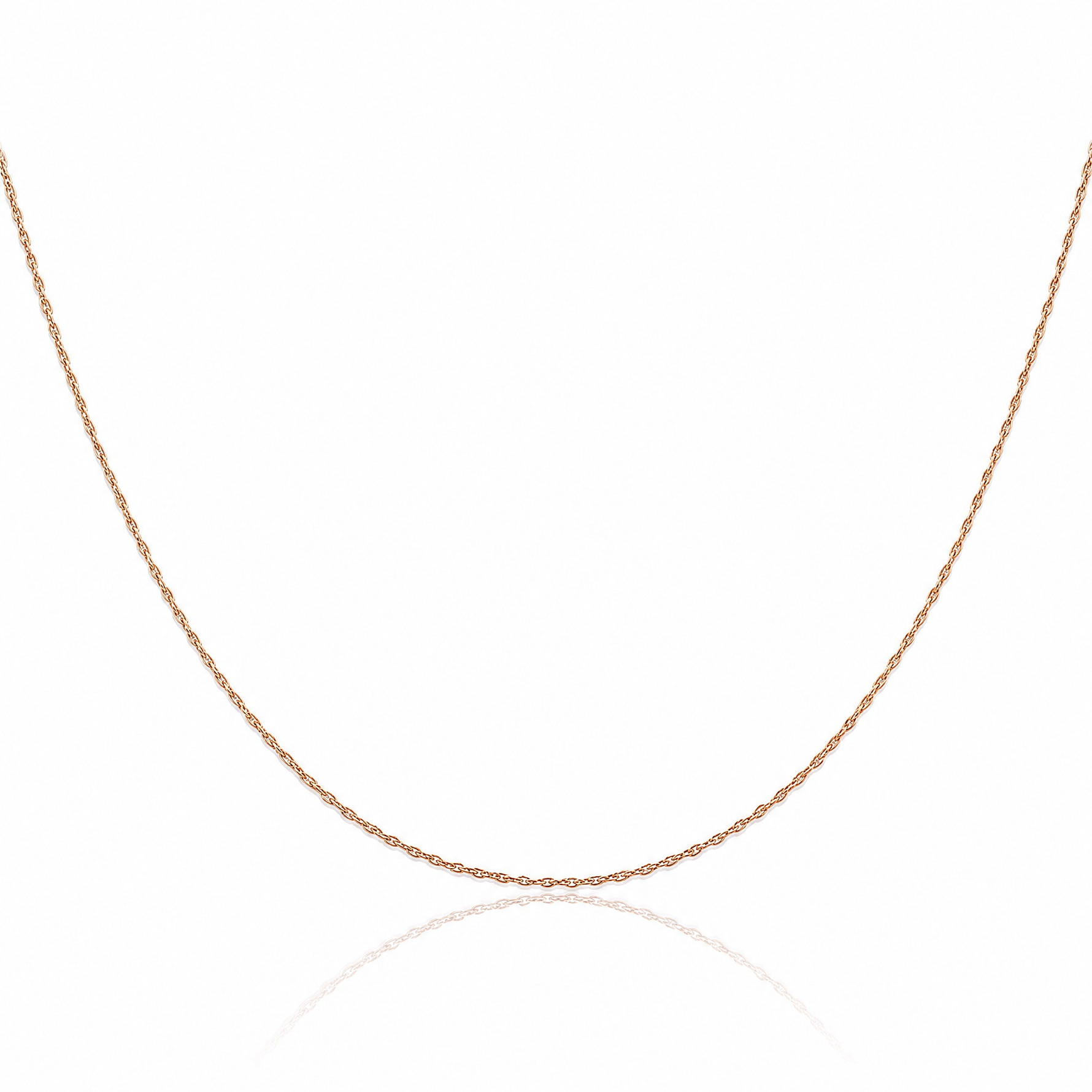 14k  Rose Gold .5 mm Carded Cable Rope Chain - Lifestyle View