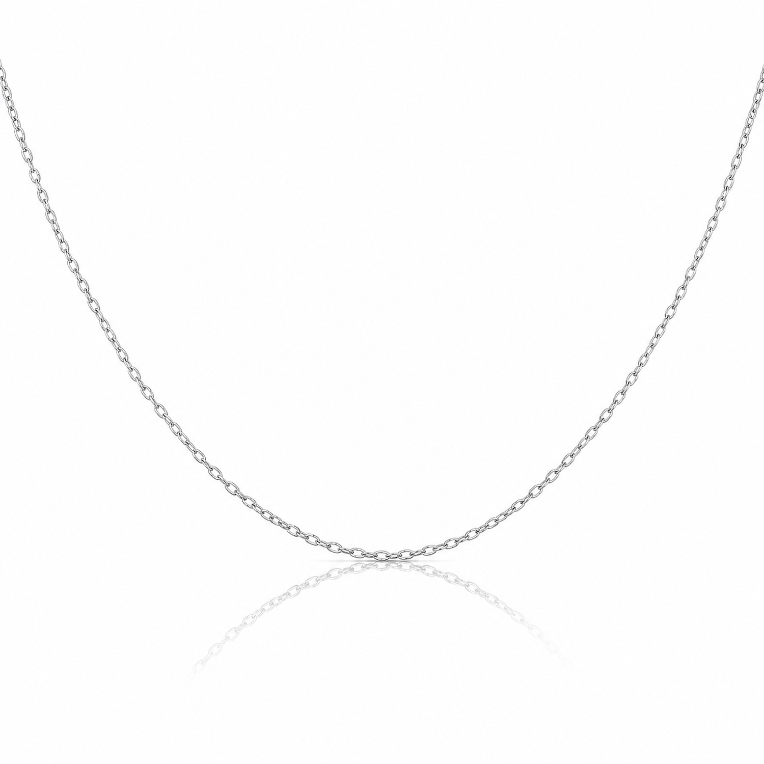 14k White Gold .5 mm Carded Cable Rope Chain - Lifestyle View