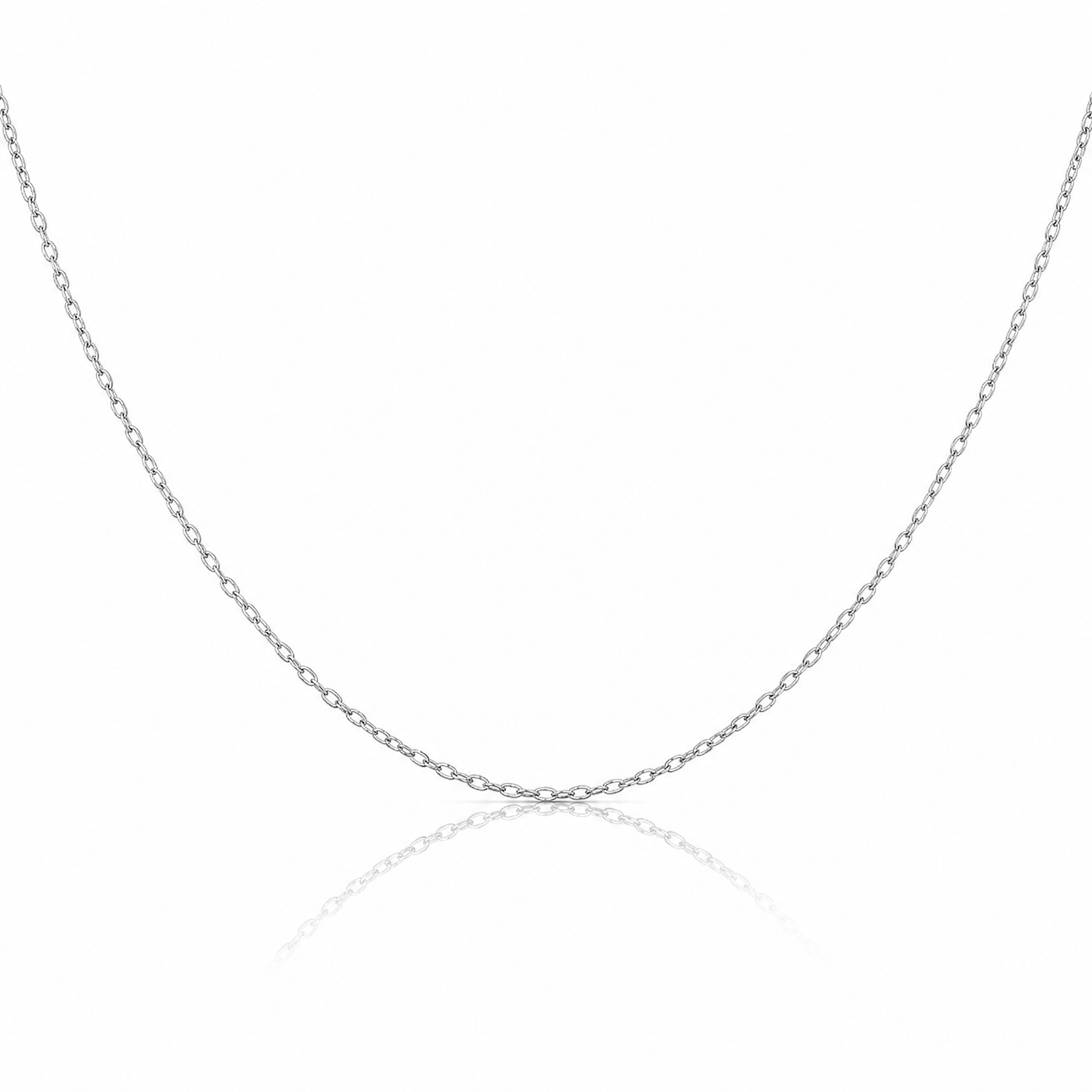14k White Gold .5 mm Carded Cable Rope Chain - Lifestyle View
