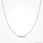 14k White Gold .5 mm Carded Cable Rope Chain - Lifestyle View