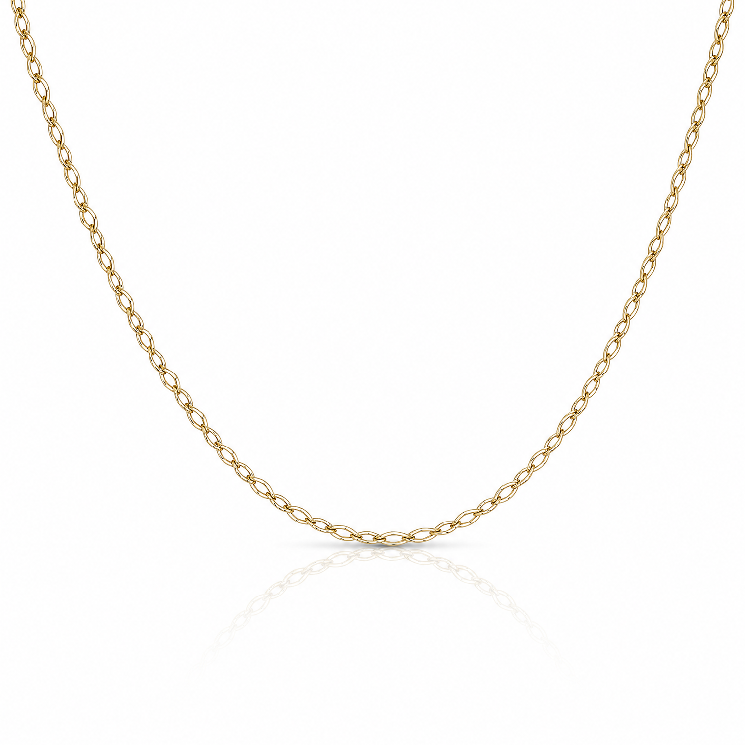 14k .5 mm Carded Cable Rope Chain - Lifestyle View