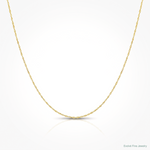 14k .5 mm Carded Cable Rope Chain - Lifestyle View