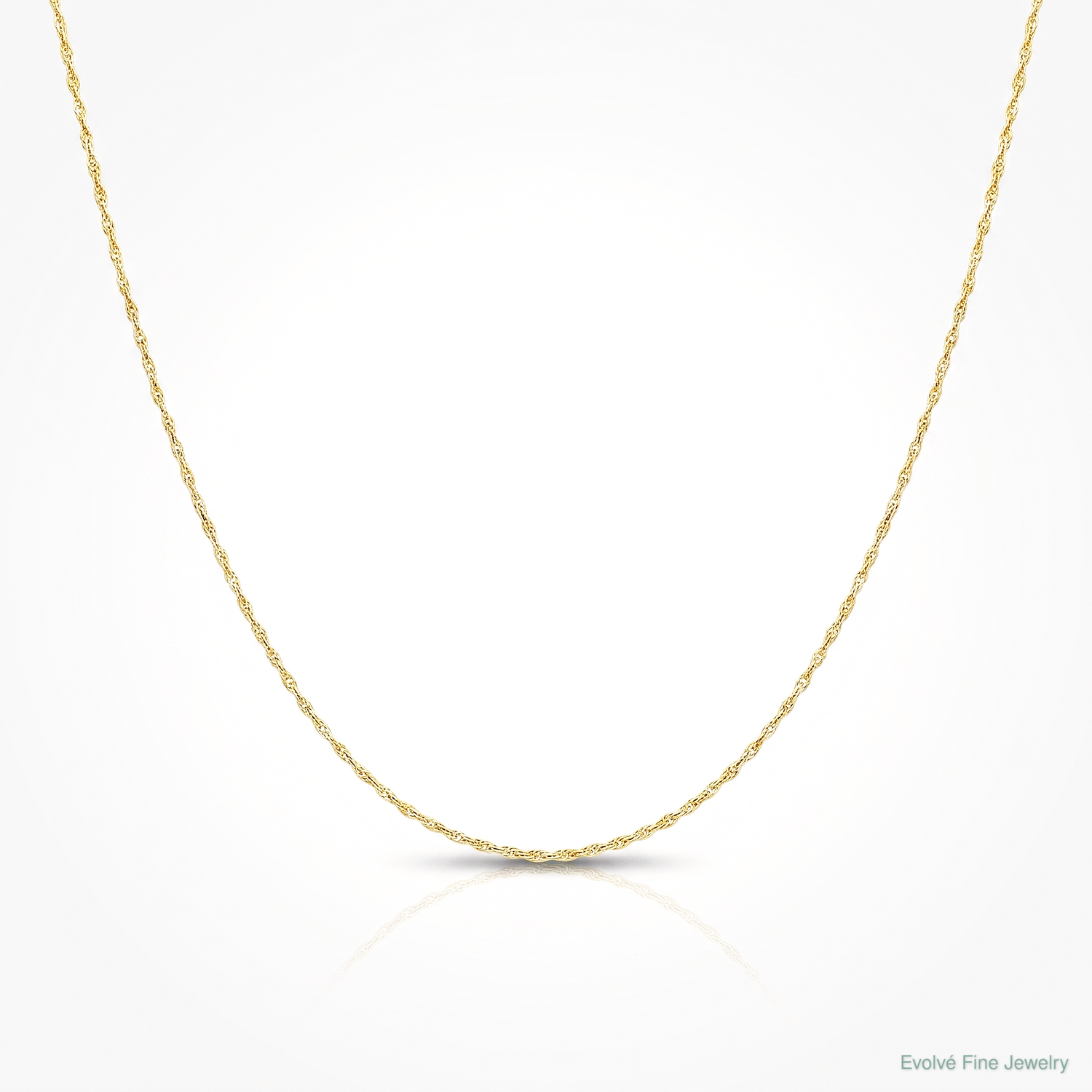 14k .5 mm Carded Cable Rope Chain - Lifestyle View