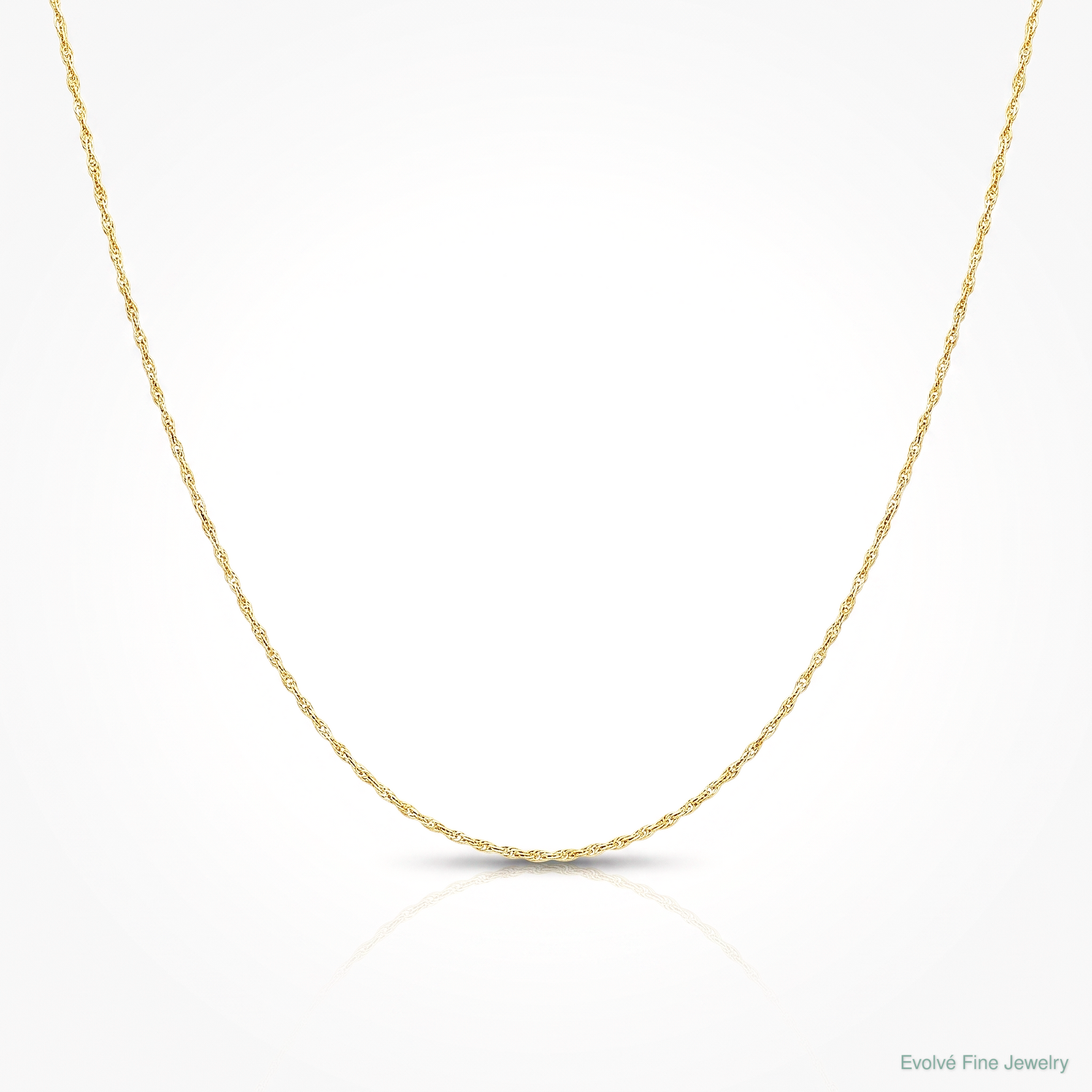 14k .5 mm Carded Cable Rope Chain - Lifestyle View