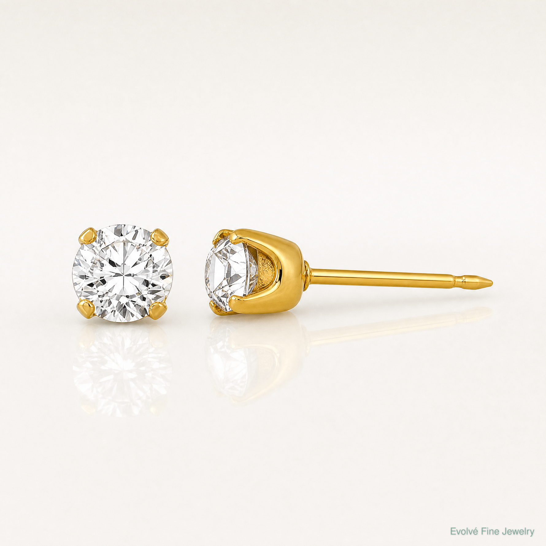 Inverness 14k 4.25mm CZ Post Earrings - Lifestyle View