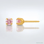 Inverness 14k 3mm Pink CZ Post Earrings - Lifestyle View