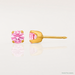 Inverness 14k 5mm Pink CZ Post Earrings - Lifestyle View