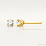 Inverness 14k 3mm CZ Long Post Earrings - Lifestyle View