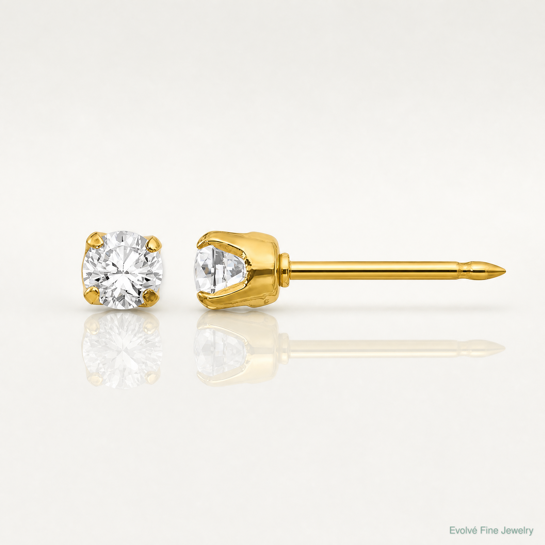 Inverness 14k 3mm CZ Long Post Earrings - Lifestyle View