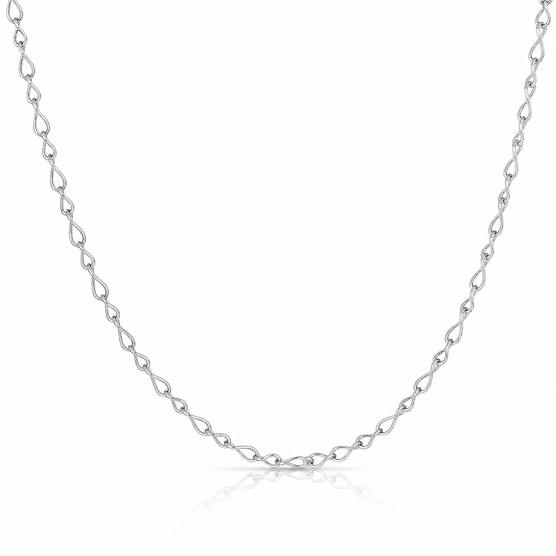 14k White Gold .42mm Gold Carded Curb Chain - Lifestyle View