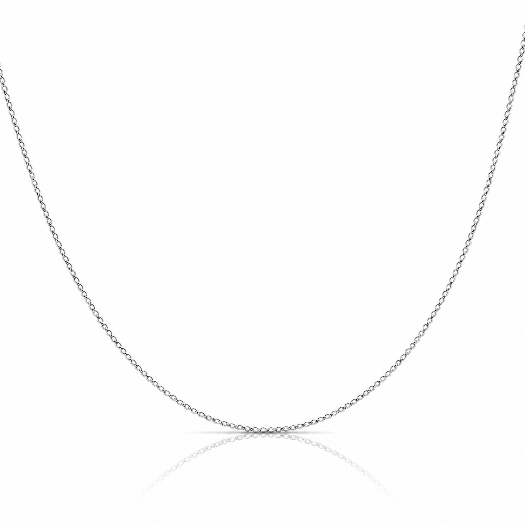 14k White Gold .42mm Gold Carded Curb Chain - Lifestyle View