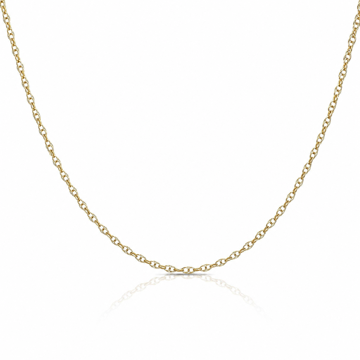 14k .6 mm Carded Cable Rope Chain - Lifestyle View