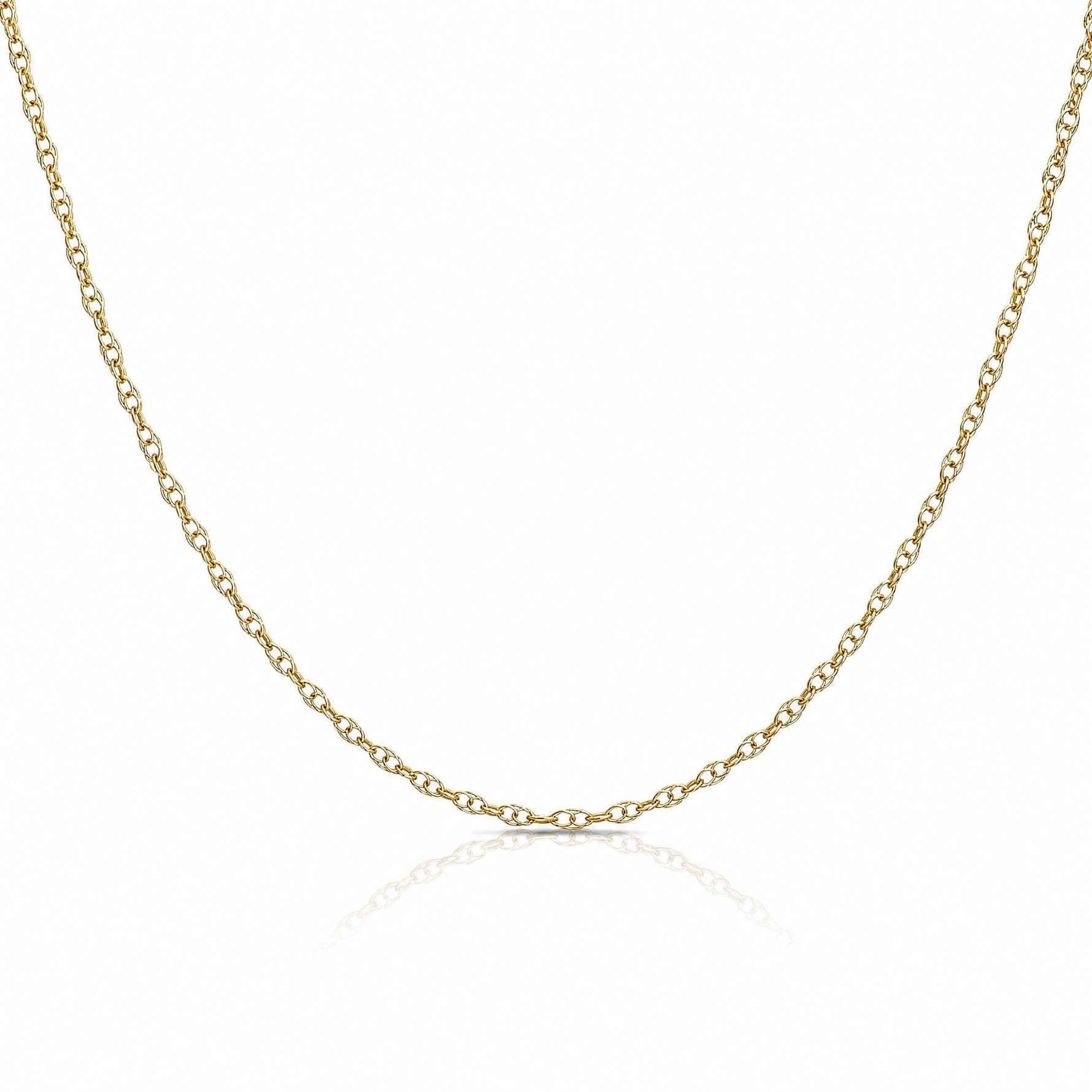 14k .6 mm Carded Cable Rope Chain - Lifestyle View