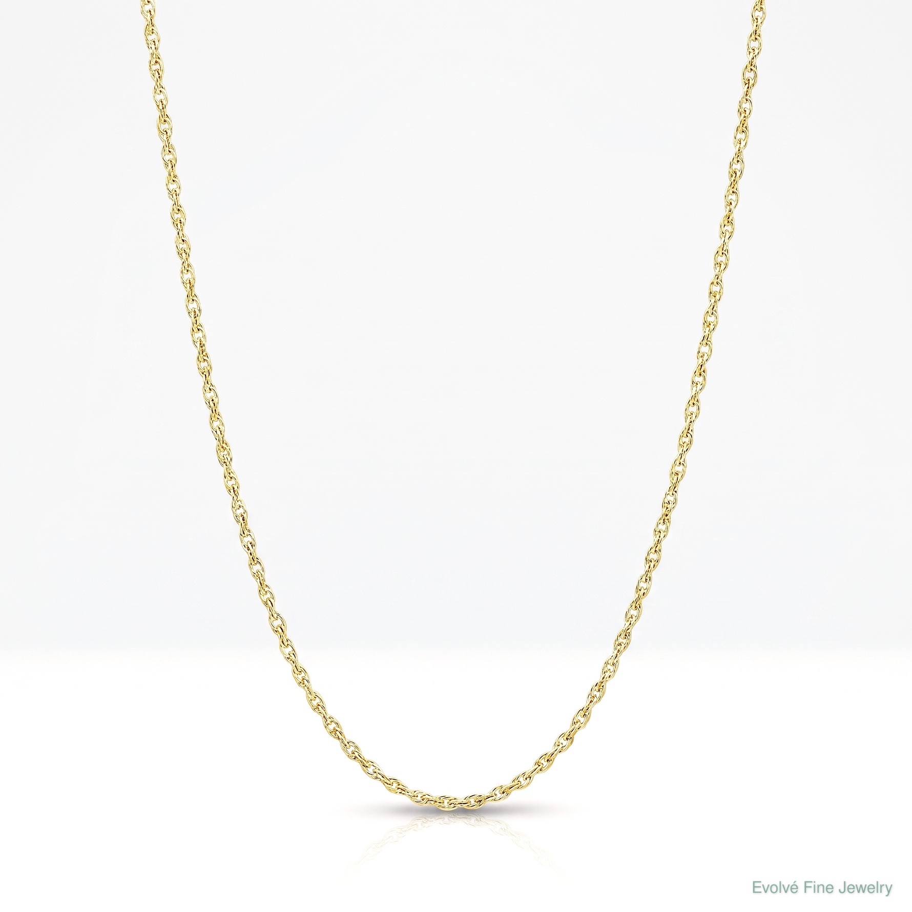 14k .6 mm Carded Cable Rope Chain - Lifestyle View