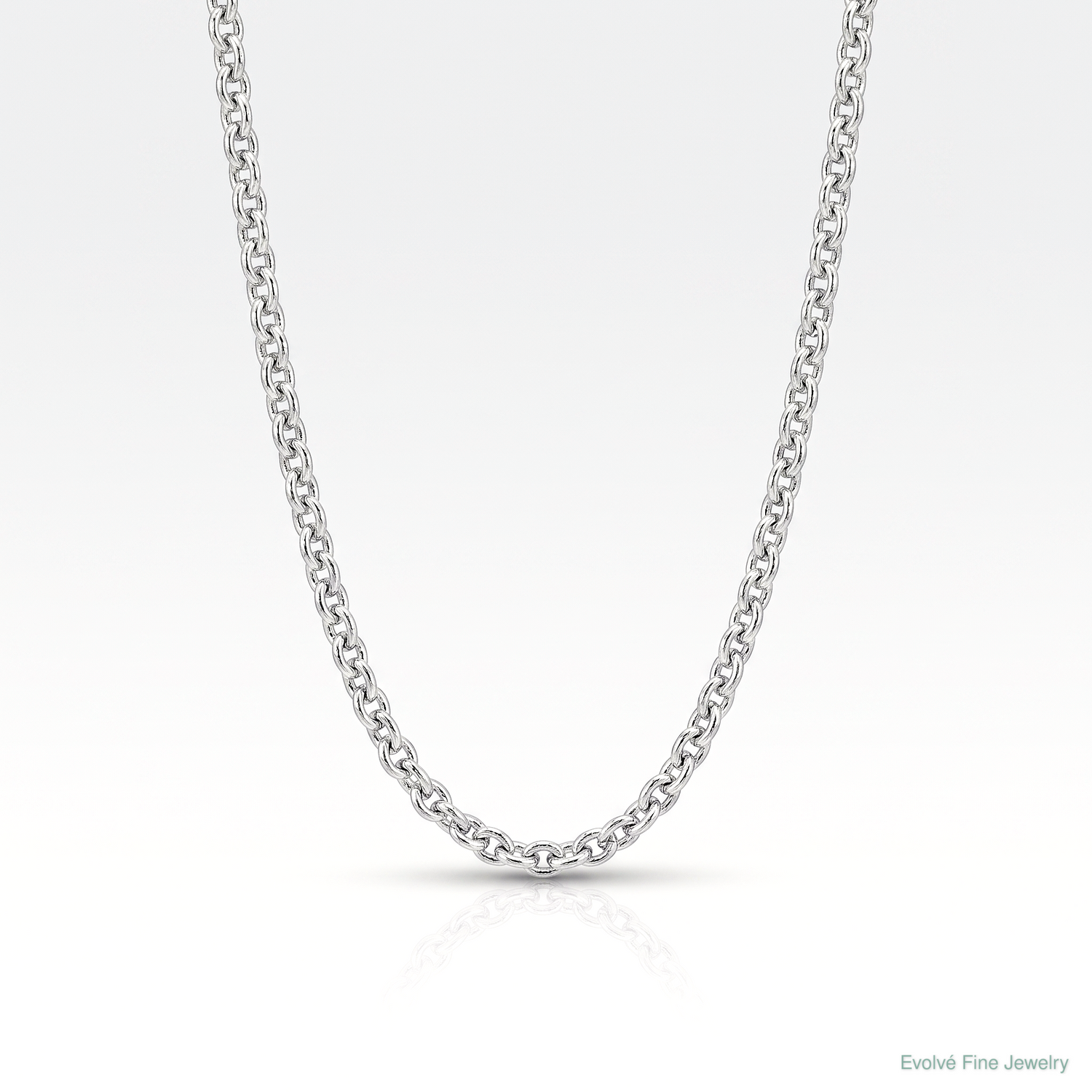 Leslie's 14K White Gold 1.4mm Round Cable Chain - Lifestyle View