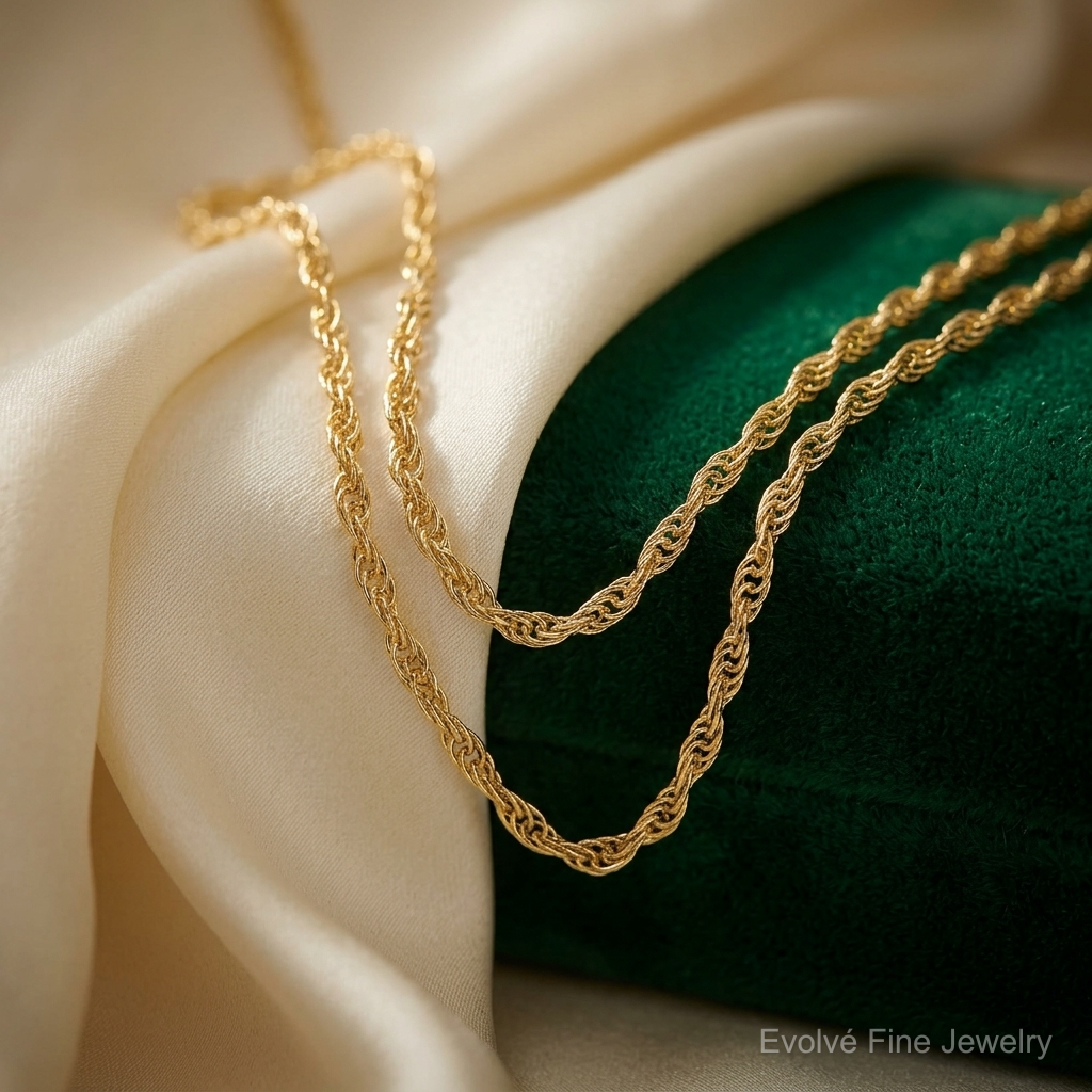 Leslie's 14K 1.3mm Loose Rope Chain - Lifestyle View