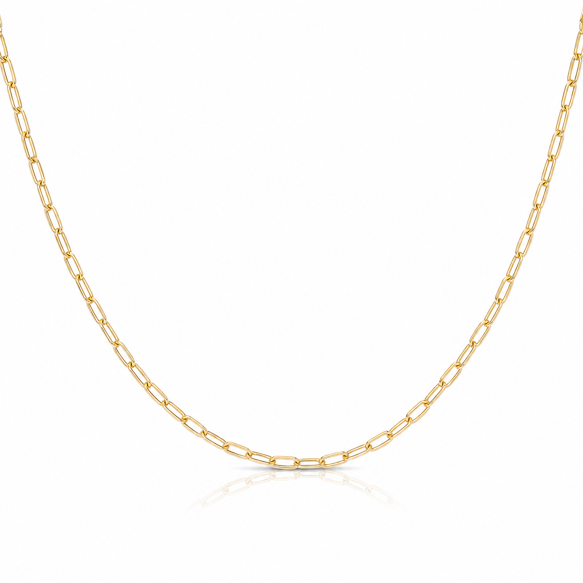 Leslie's 14k 2.2mm Semi-Solid Beveled D/C Paperclip Chain - Lifestyle View