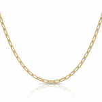 Leslie's 14k 3.0mm Semi-Solid Beveled D/C Paperclip Chain - Lifestyle View