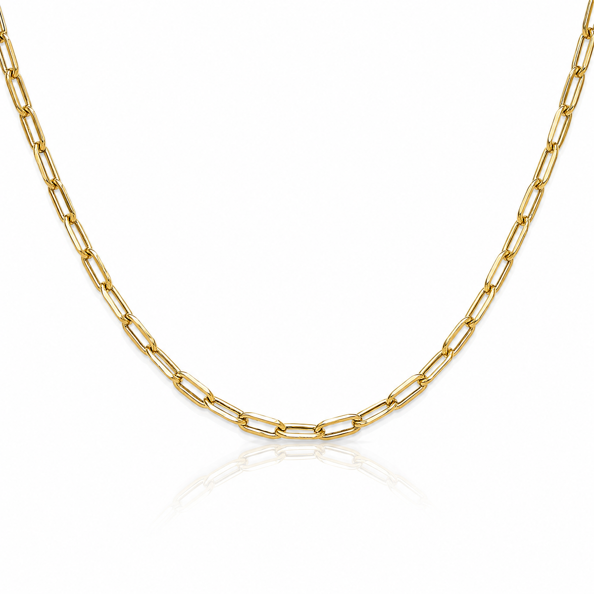 Leslie's 14k 3.7mm Semi-Solid Beveled D/C Paperclip Chain - Lifestyle View