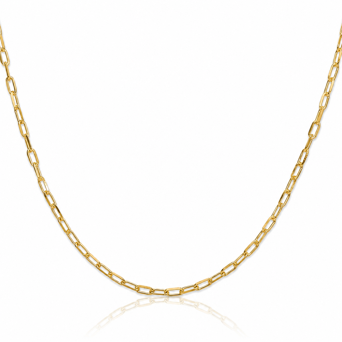 Leslie's 14k 2.2mm Solid Beveled D/C Paperclip Chain - Lifestyle View