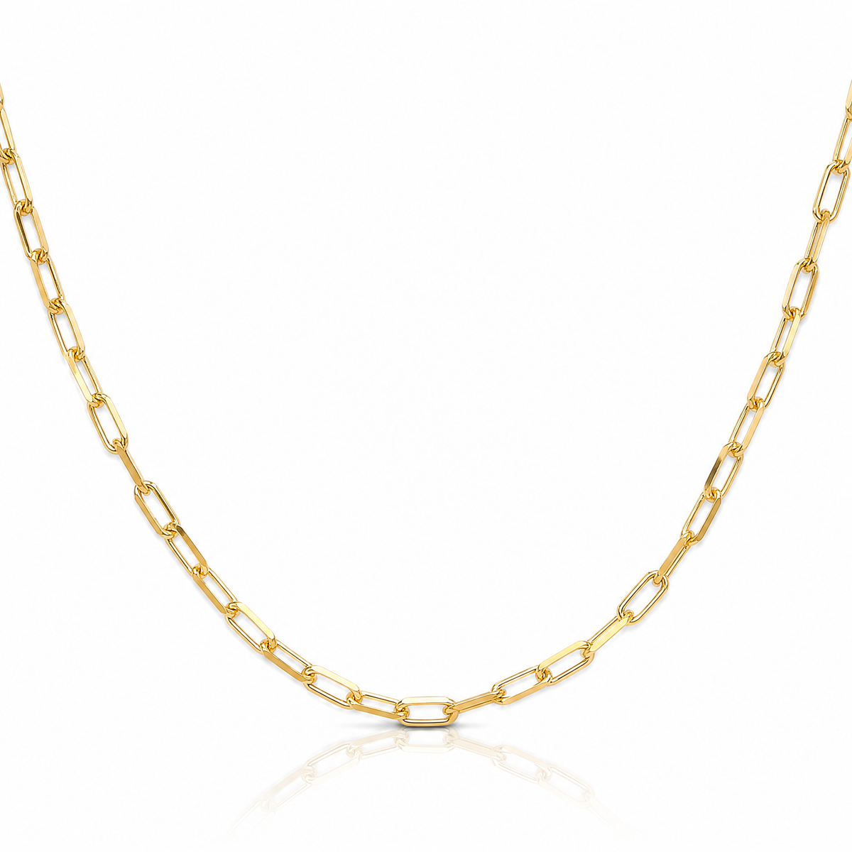 Leslie's 14k 3.0mm Solid Beveled D/C Paperclip Chain - Lifestyle View