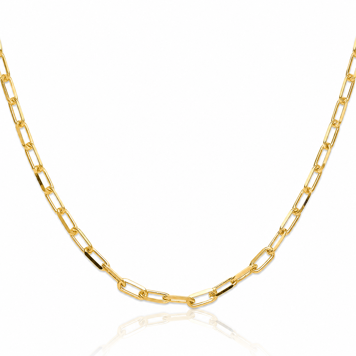 Leslie's 14k 3.5mm Solid Beveled D/C Paperclip Chain - Lifestyle View