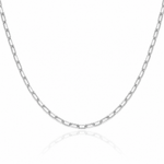 Leslie's 14k WG 3.0mm Solid Beveled D/C Paperclip Chain - Lifestyle View