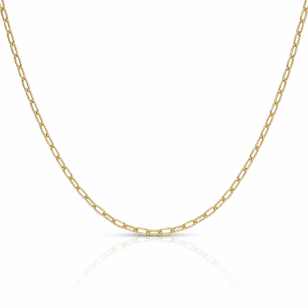 Leslie's 14k 2.2mm Semi-Solid Paperclip Chain - Lifestyle View