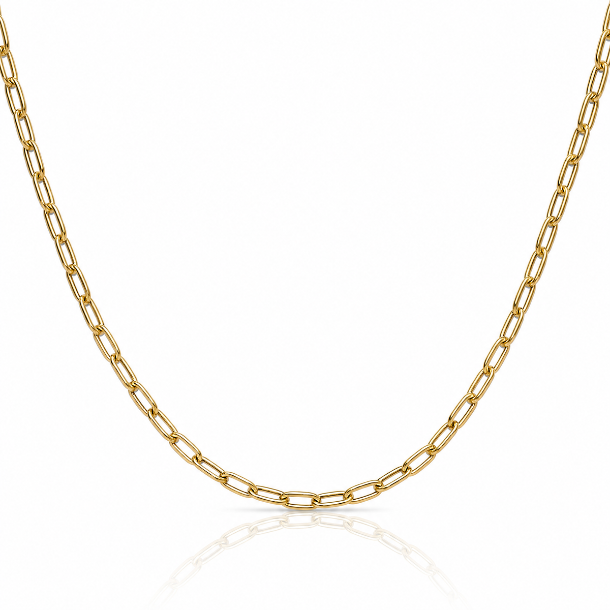Leslie's 14k 3.0mm Semi-Solid Paperclip Chain - Lifestyle View