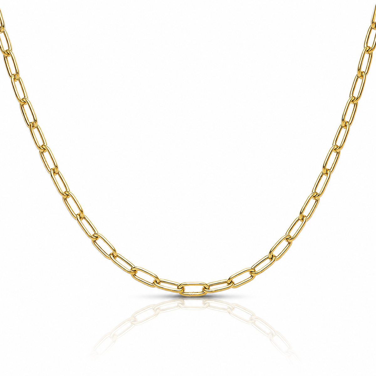 Leslie's 14k 3.7mm Semi-Solid Paperclip Chain - Lifestyle View