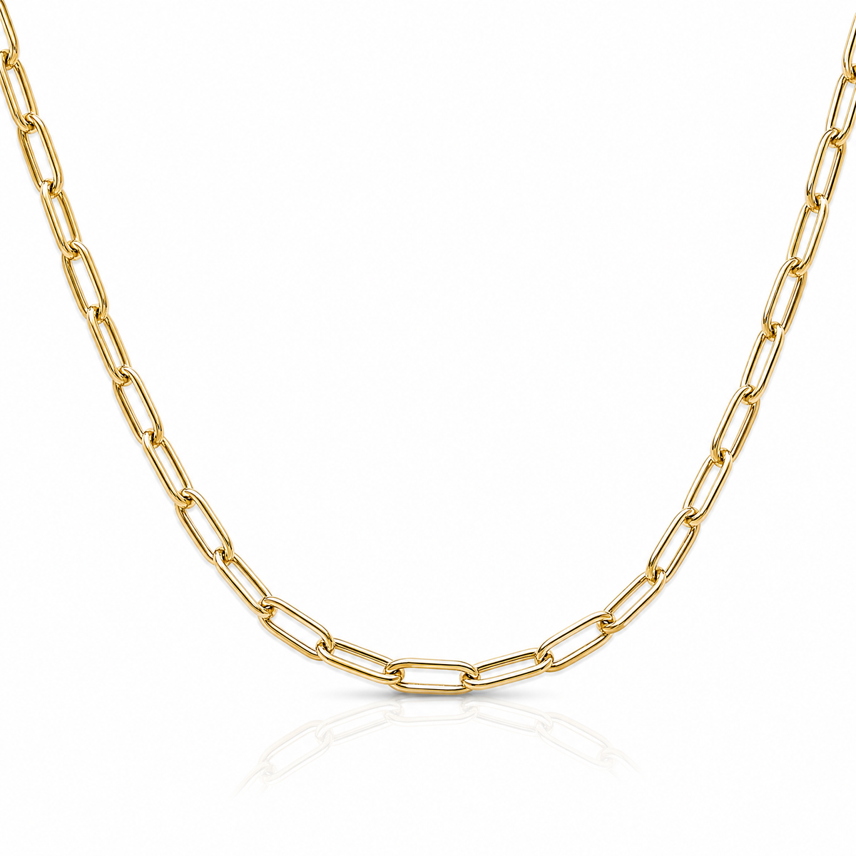 Leslie's 14k 4.5mm Semi-Solid Paperclip Chain - Lifestyle View
