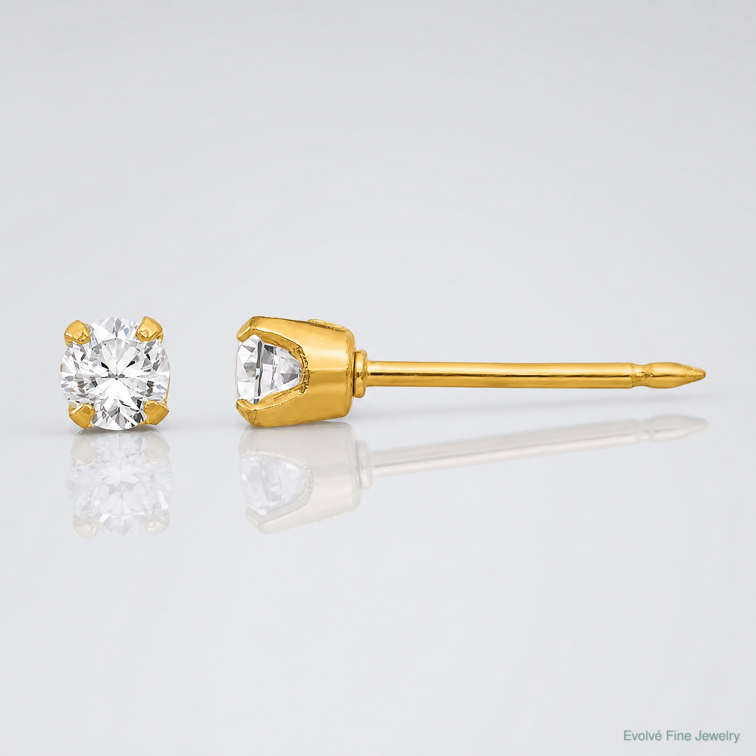 Inverness 14k 3mm CZ Earrings - Lifestyle View