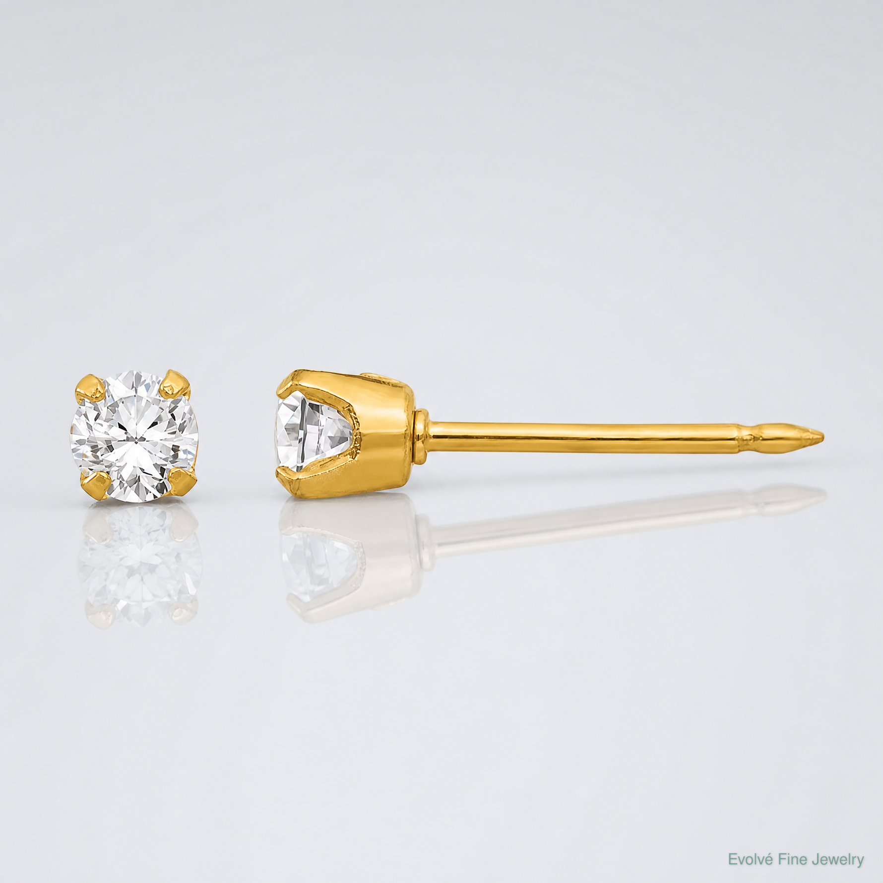 Inverness 14k 3mm CZ Earrings - Lifestyle View