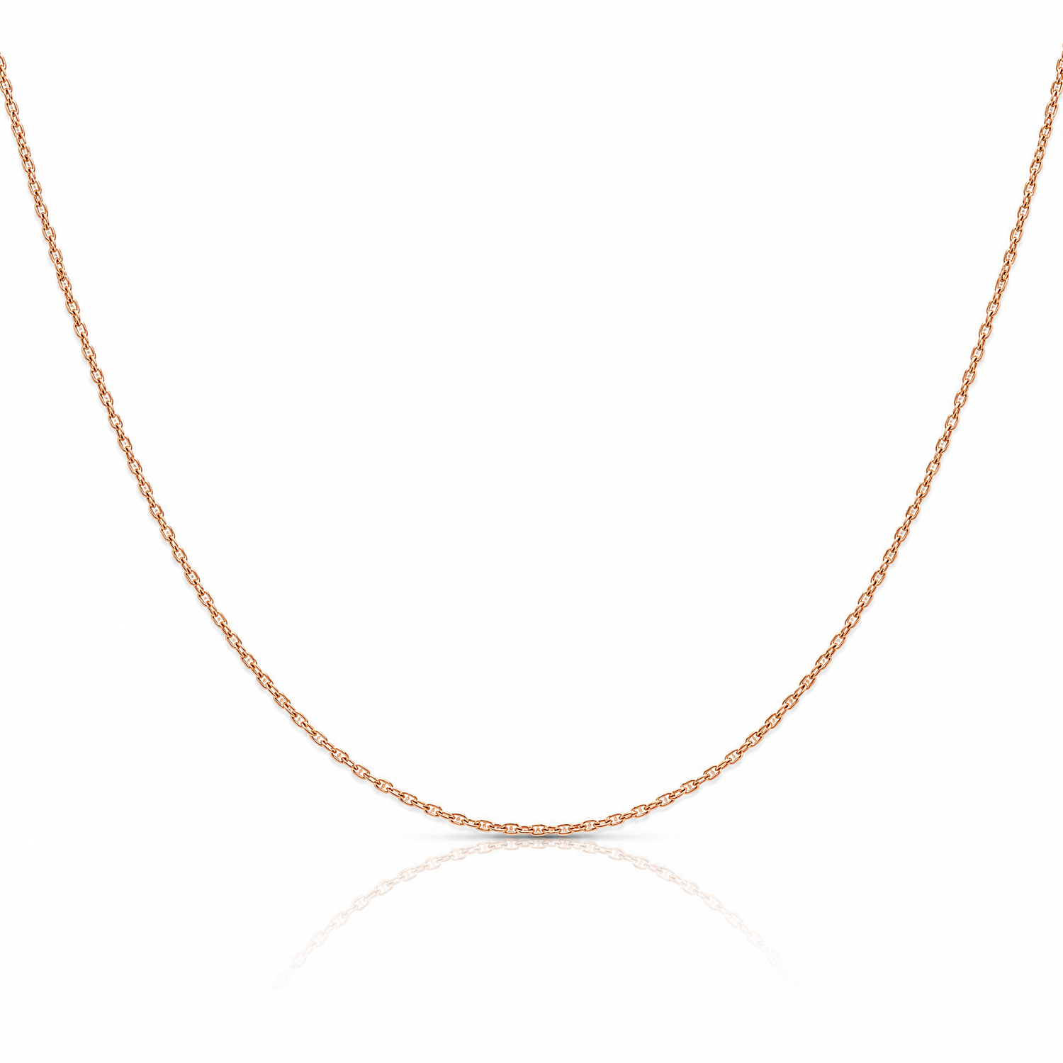 14k Rose Gold .7 mm Carded Cable Rope Chain - Lifestyle View