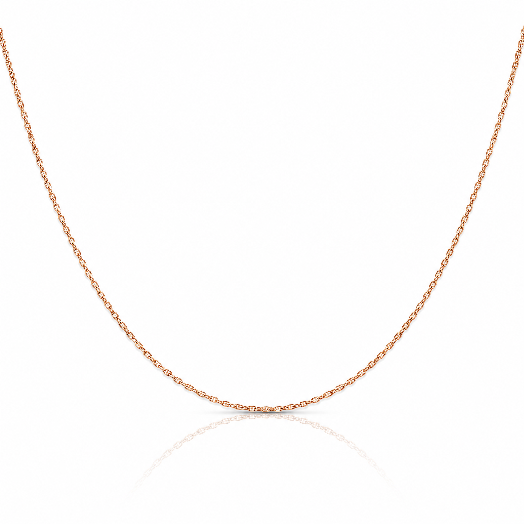 14k Rose Gold .7 mm Carded Cable Rope Chain - Lifestyle View