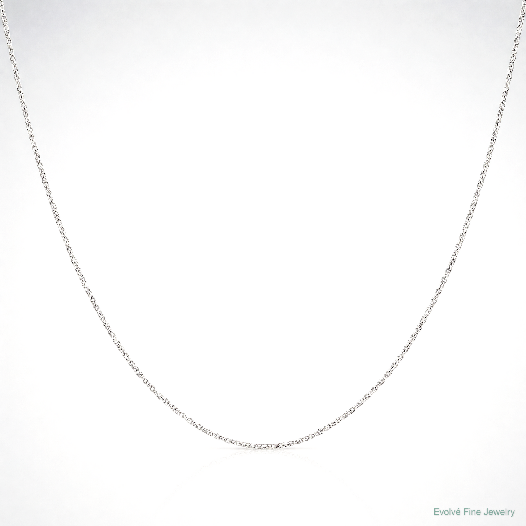 14k White Gold .7 mm Carded Cable Rope Chain - Lifestyle View