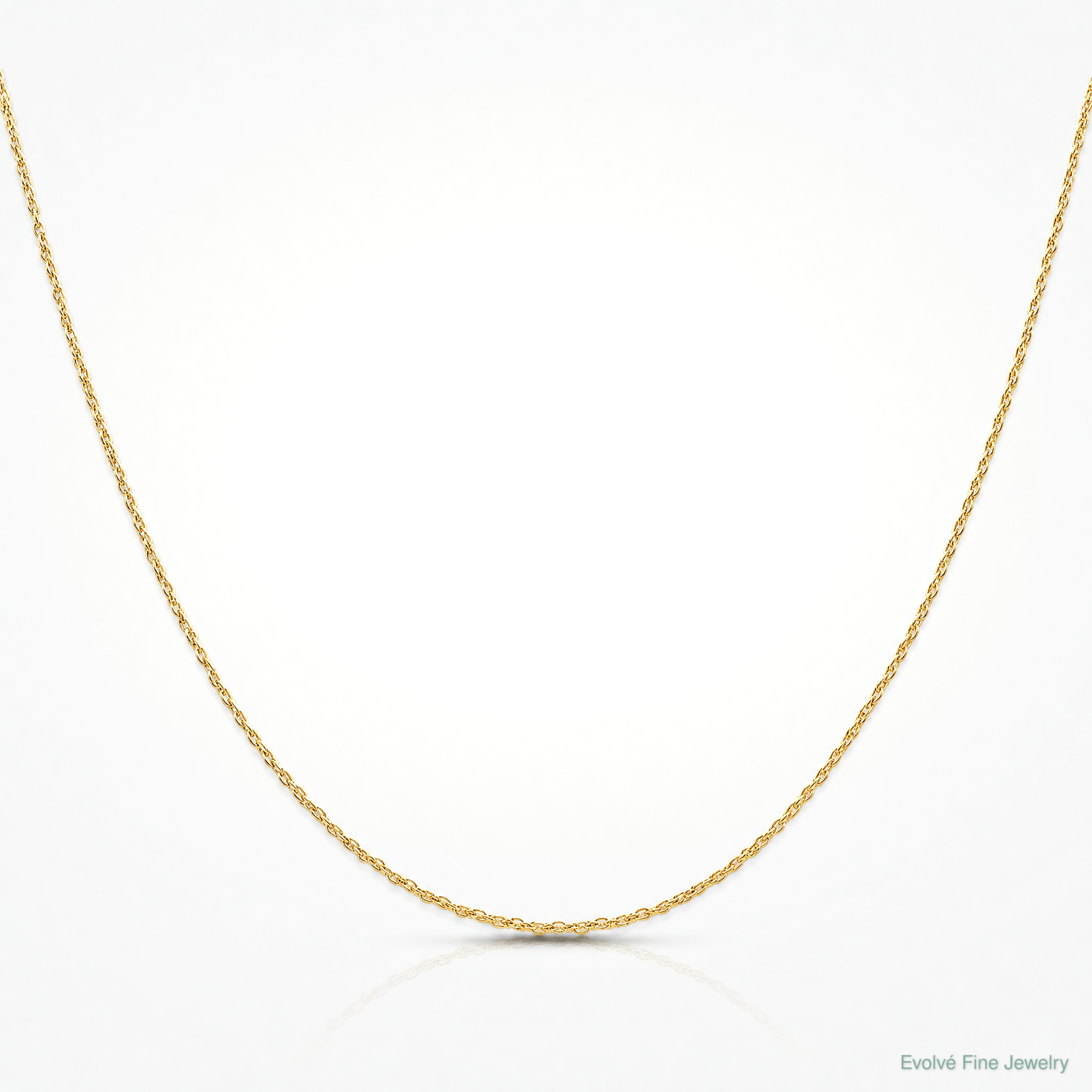 14k .7 mm Carded Cable Rope Chain - Lifestyle View