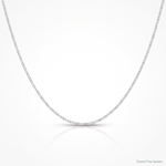 14k White Gold .5mm Carded Curb Chain - Lifestyle View