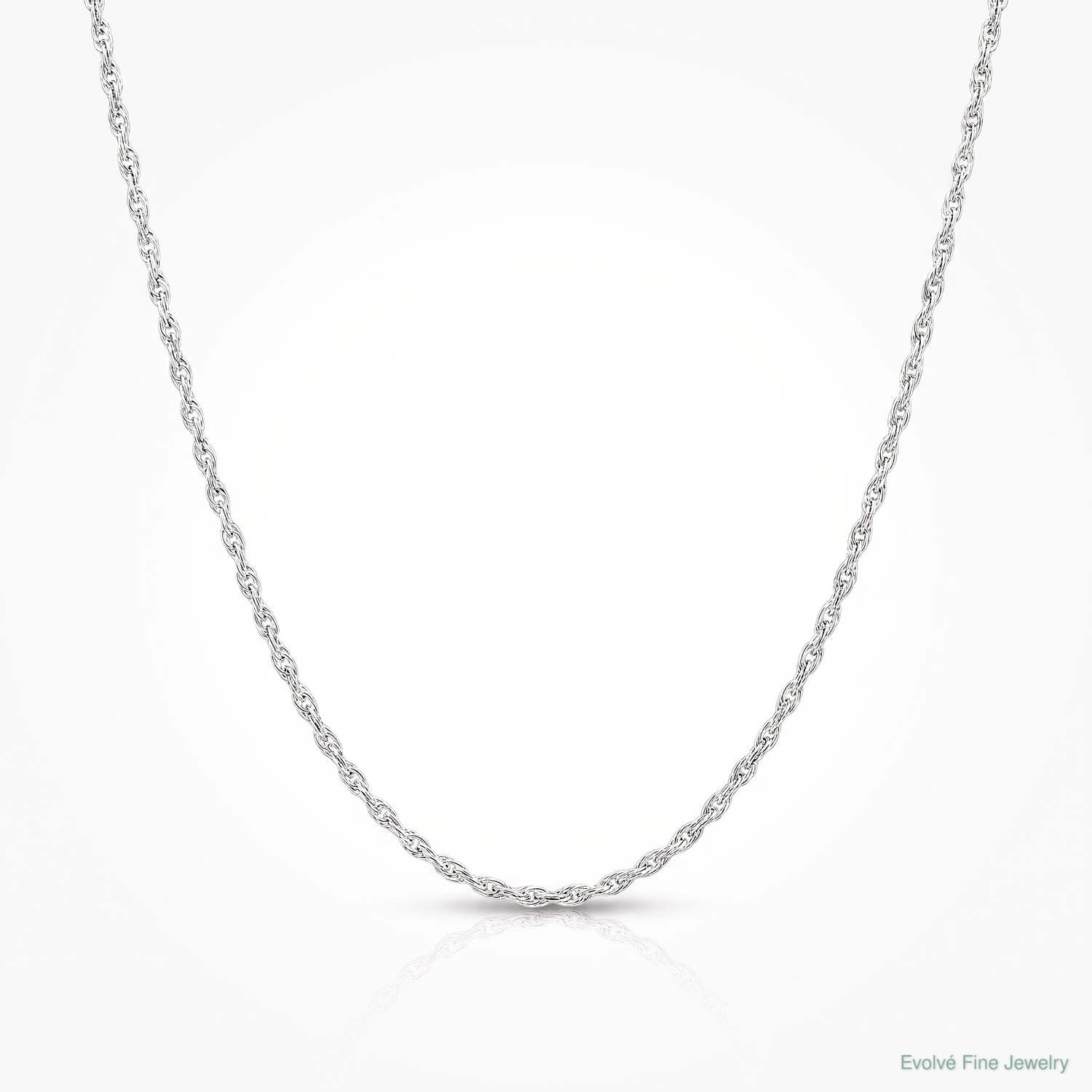 14k White Gold .95 mm Carded Cable Rope Chain - Lifestyle View