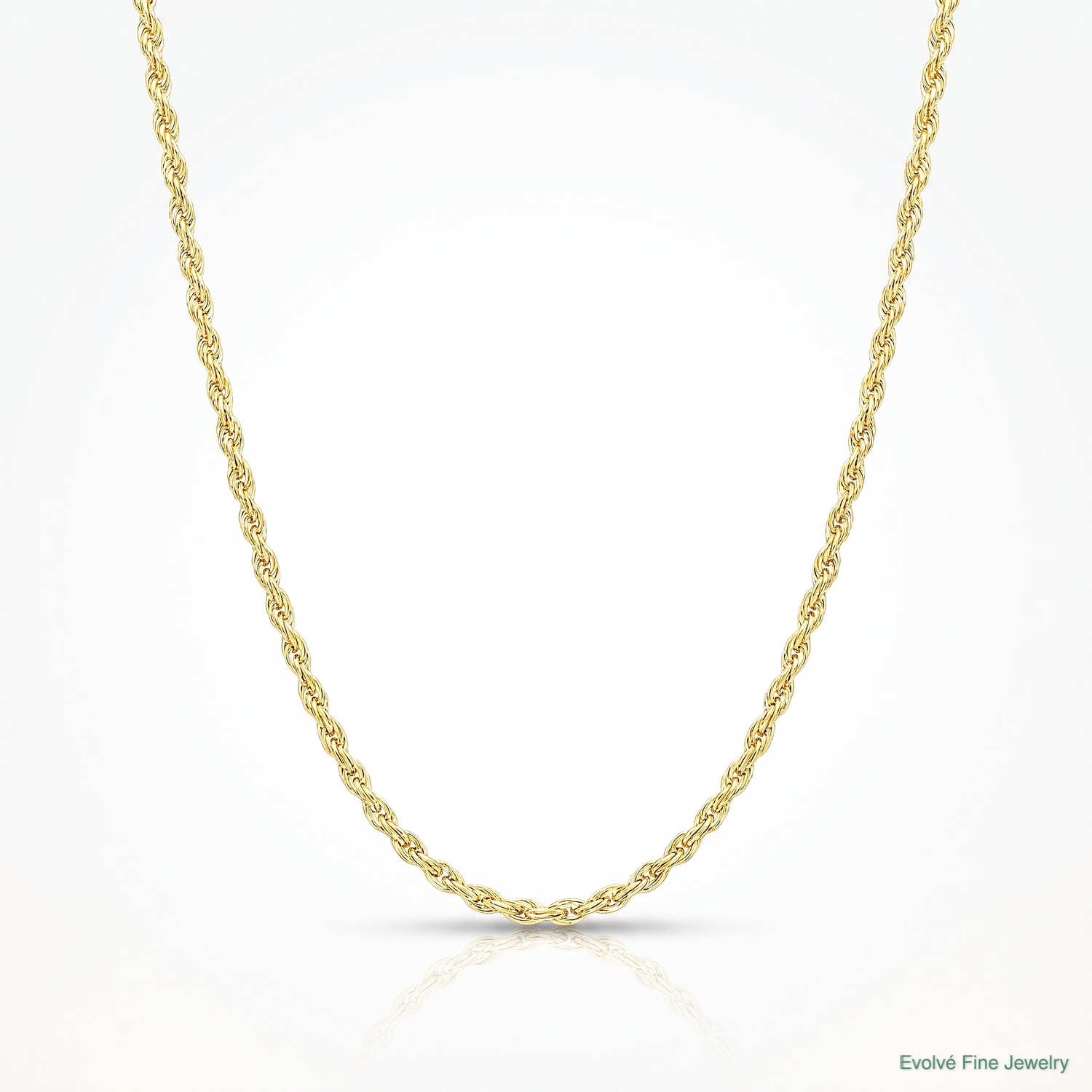 14k .95 mm Carded Cable Rope Chain - Lifestyle View