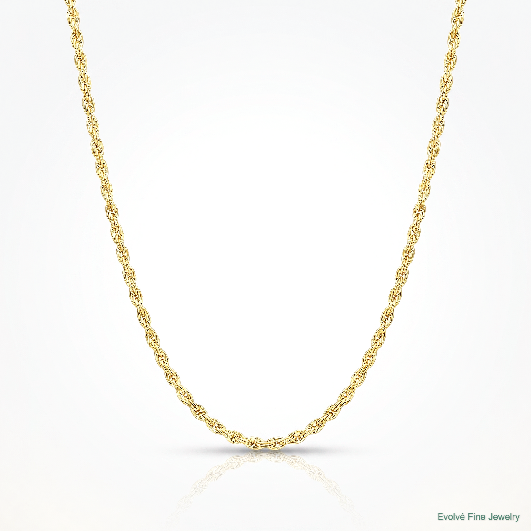14k .95 mm Carded Cable Rope Chain - Lifestyle View