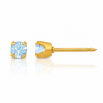 Inverness 14k 3mm March Crystal Birthstone Post Earrings - Lifestyle View