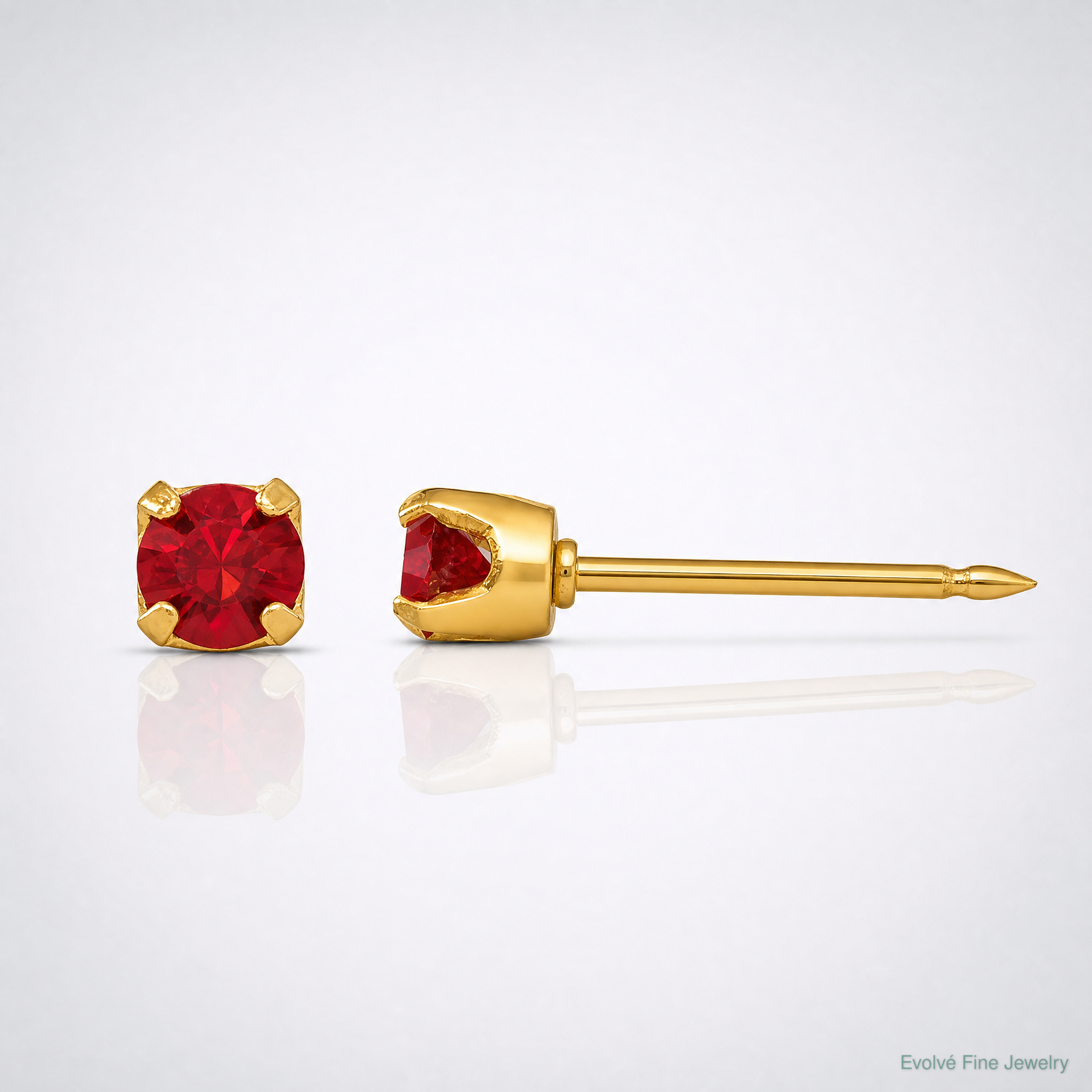 Inverness 14k 3mm July Crystal Birthstone Post Earrings - Lifestyle View