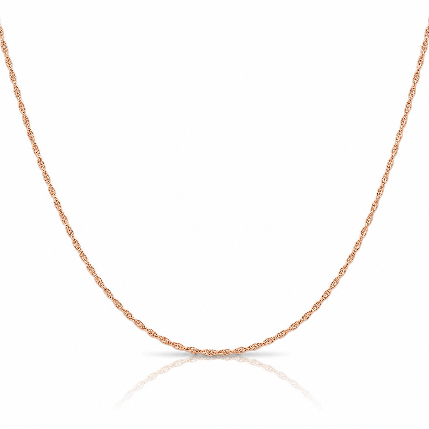 14k Rose Gold 1.15mm Carded Cable Rope Chain - Lifestyle View
