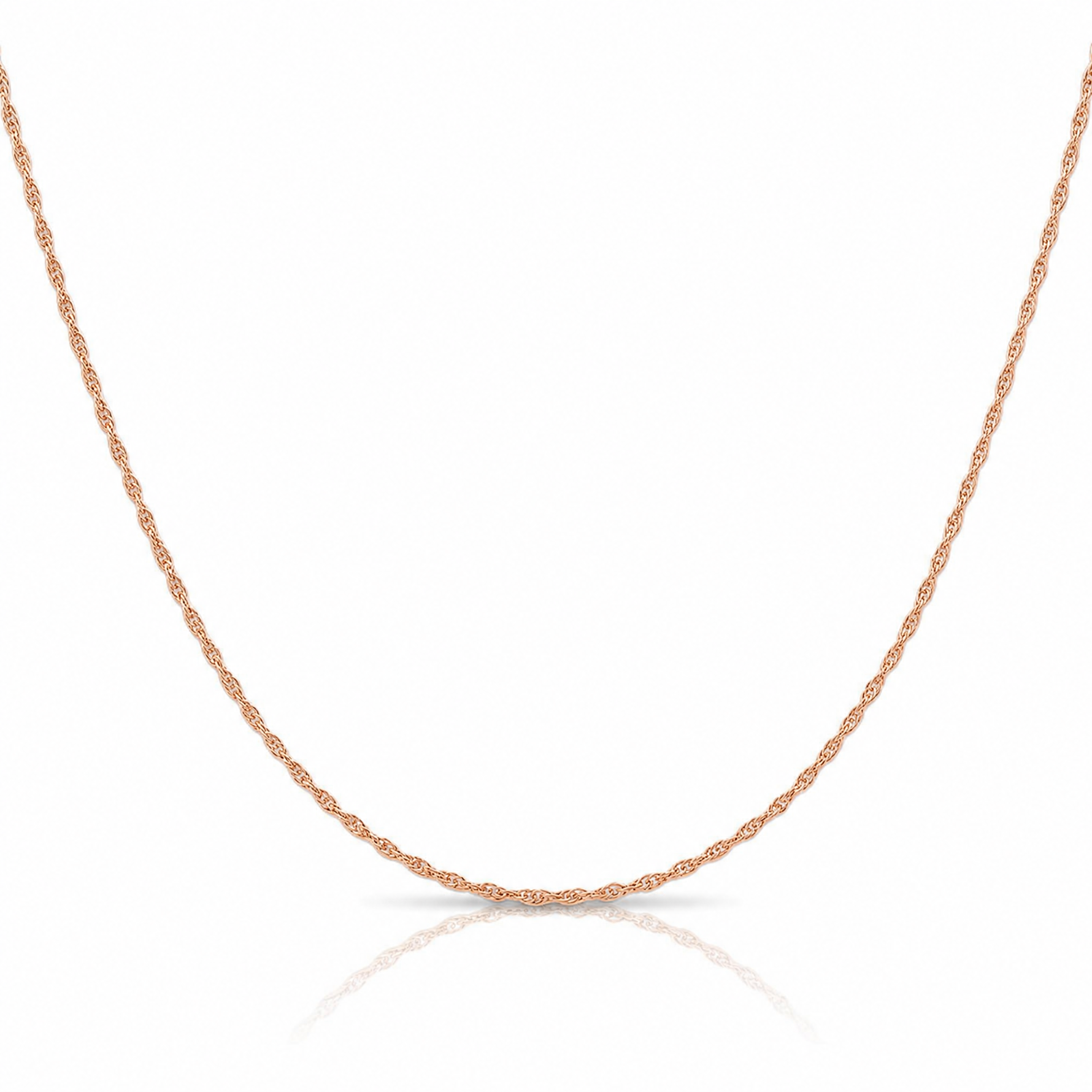 14k Rose Gold 1.15mm Carded Cable Rope Chain - Lifestyle View
